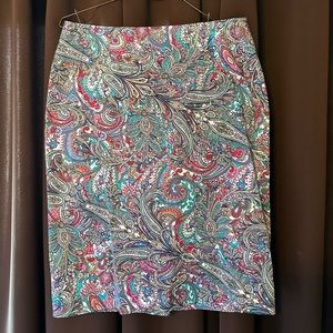 Talbots Paisley Pencil Skirt